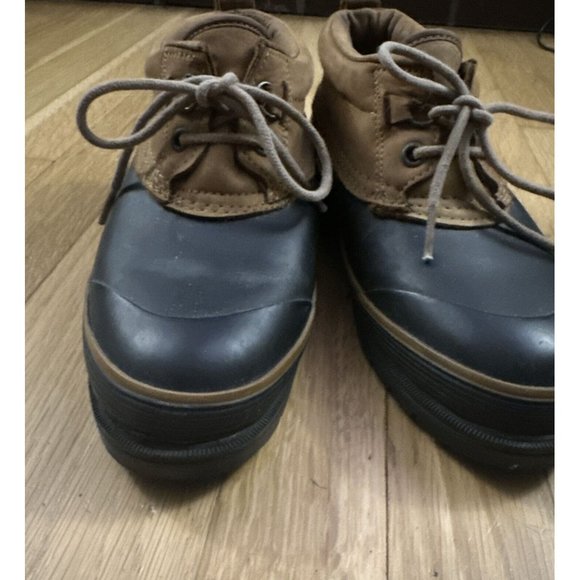 Lands End Size 6 Womens Leather & Rubber Thinsulate Lace Up Duck Boots Steel - Picture 3 of 16